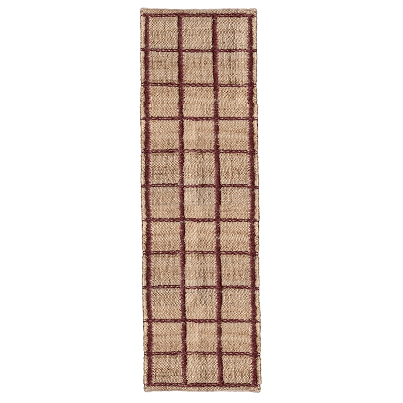 Strata Juteteppe 75x240 cm, Vinrød