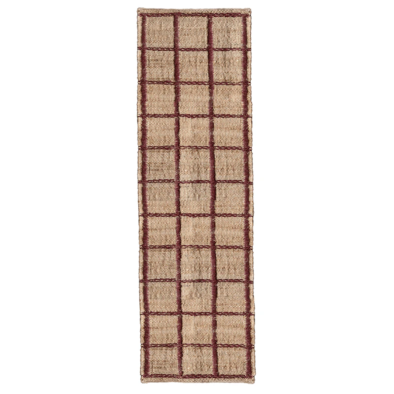 Strata Juteteppe 75x240 cm, Vinrød