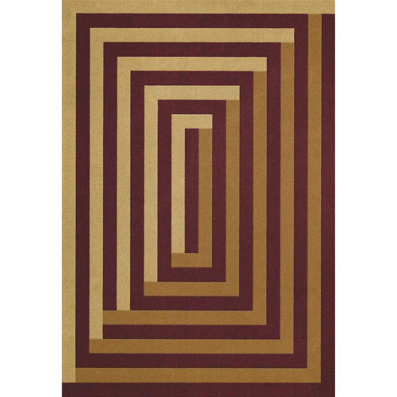 Teklan Labyrinth Ullteppe 250x350 cm, Sand / Mulberry