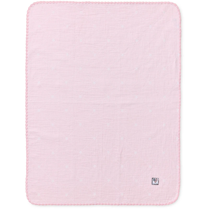 Baby Signature Star Pledd 70x75 cm, Hvit / Rosa