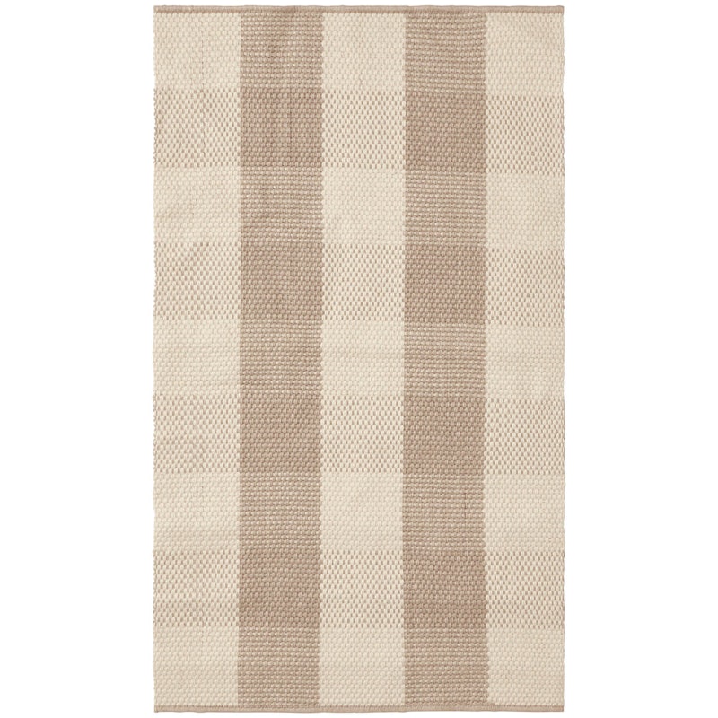 Checked Jute Teppe 70x130 cm, Beige/Naturlig