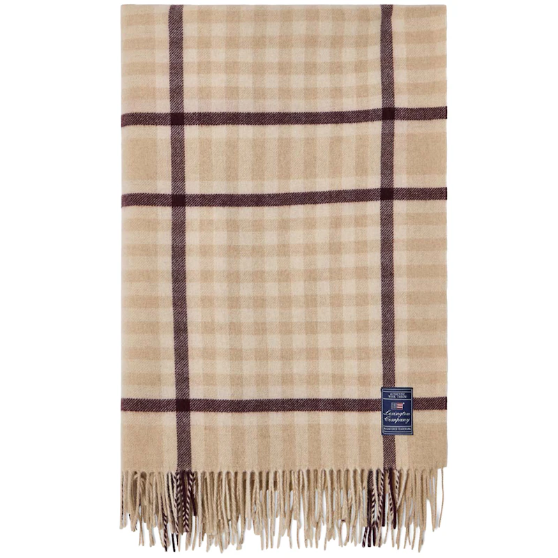 Checked Pledd 130x170 cm, Beige / Fiken
