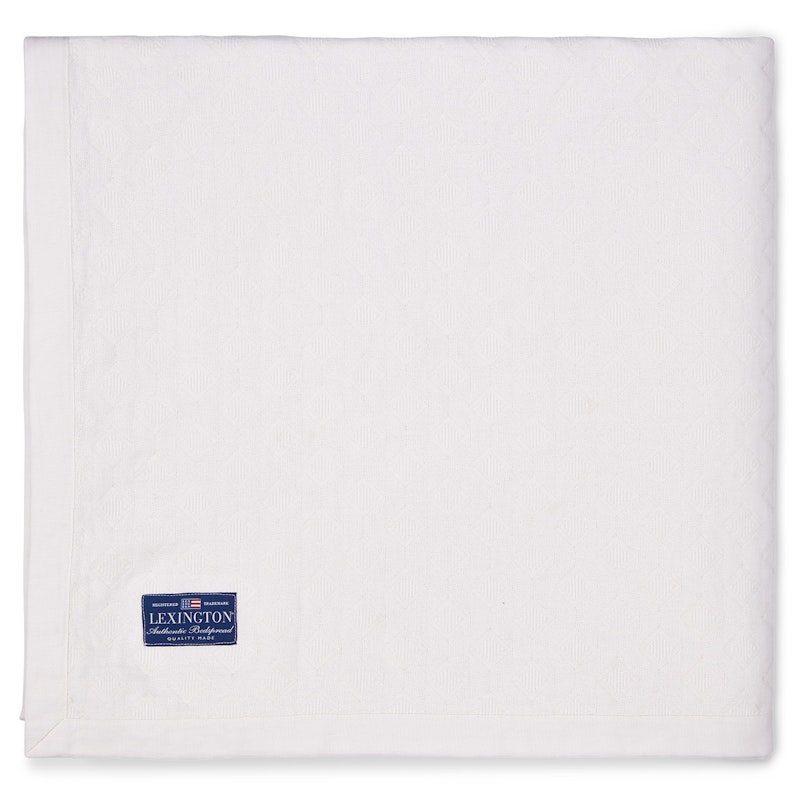 Diamond Jacquard Sengeteppe 160x240 cm, Hvit