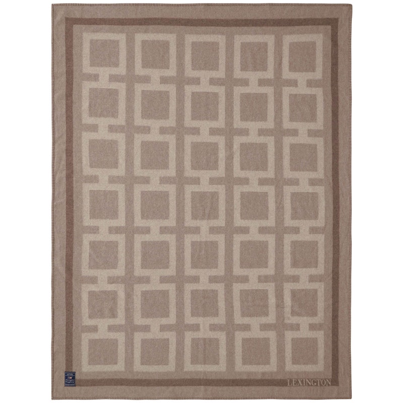 Graphic Recycled Wool Pledd 130x170 cm, Brun/Beige