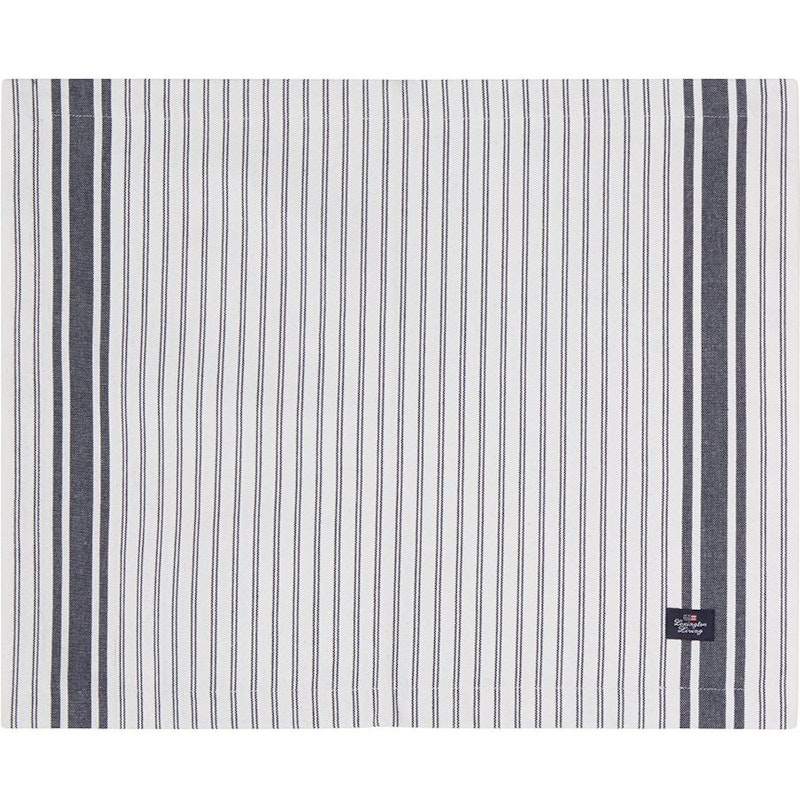 Icons Striped Organic Cotton Oxford Spisebrikke, Hvit / Dress Blue