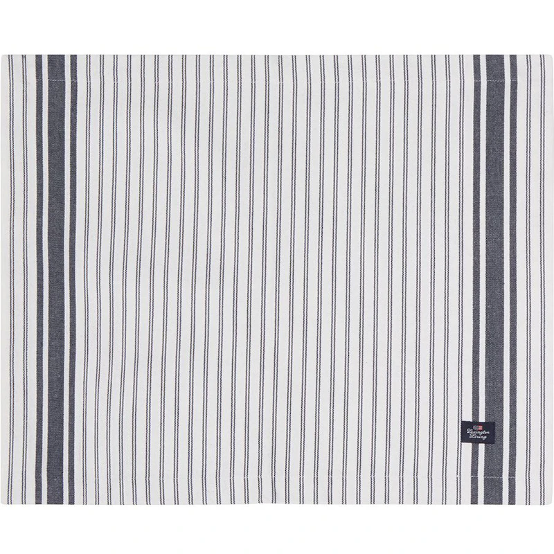 Icons Striped Organic Cotton Oxford Spisebrikke, Hvit / Dress Blue