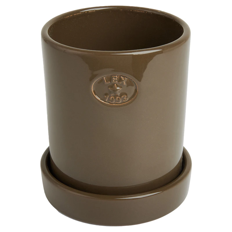 Krukke Med Tallerken H18 cm, Taupe