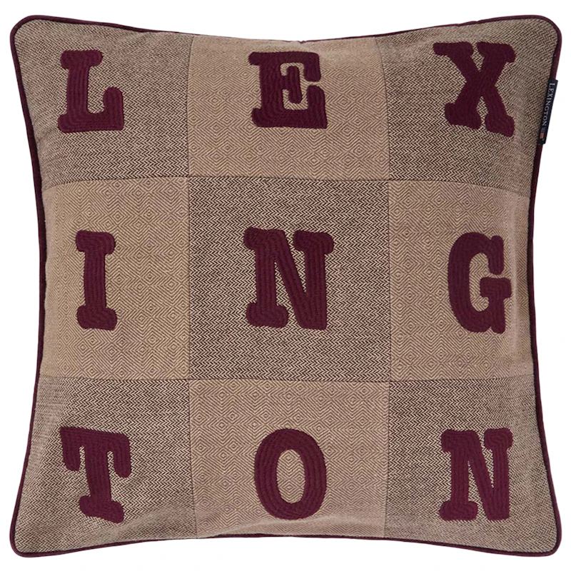Letter Putetrekk 50x50 cm, Beige / Brun / Fiken