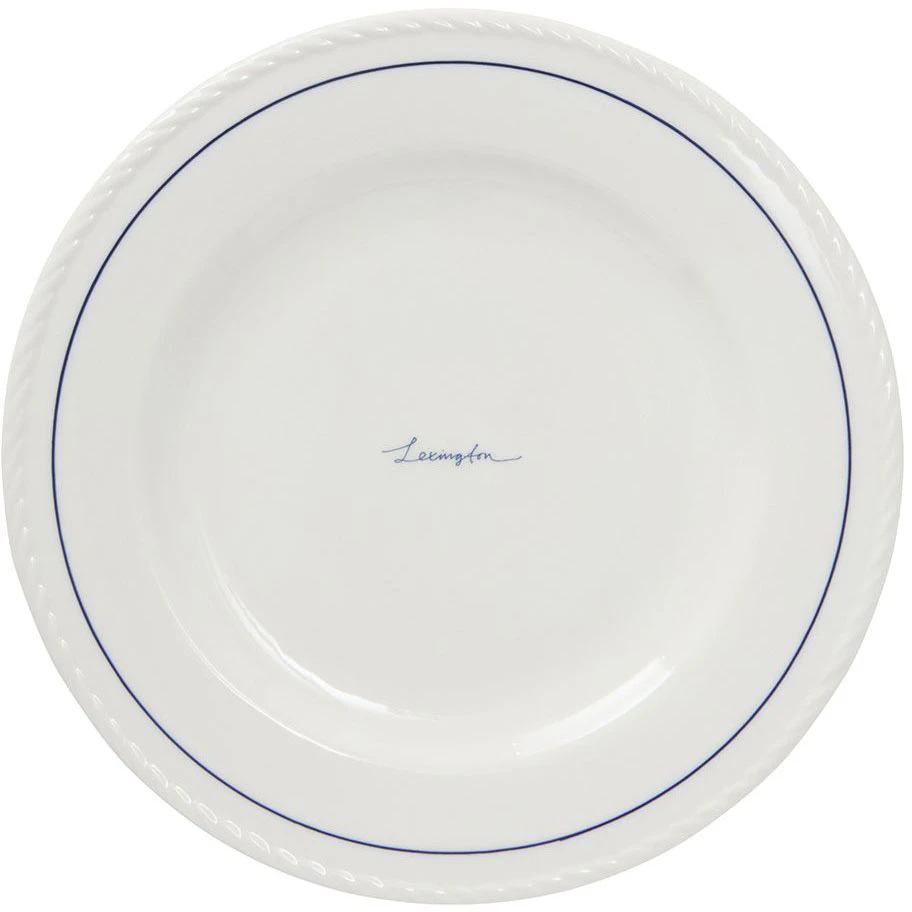 Lexington Porcelain Desserttallerken 22 cm 4-pk, Hvit / M&oslash;rkebl&aring;