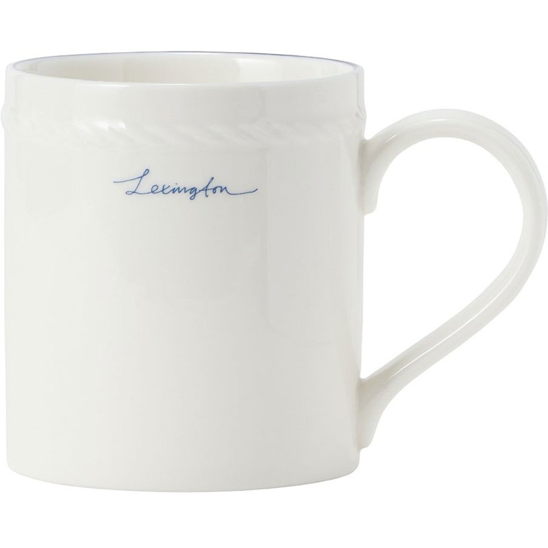 Lexington Porcelain Krus 8 cm, Hvit / Mørkeblå