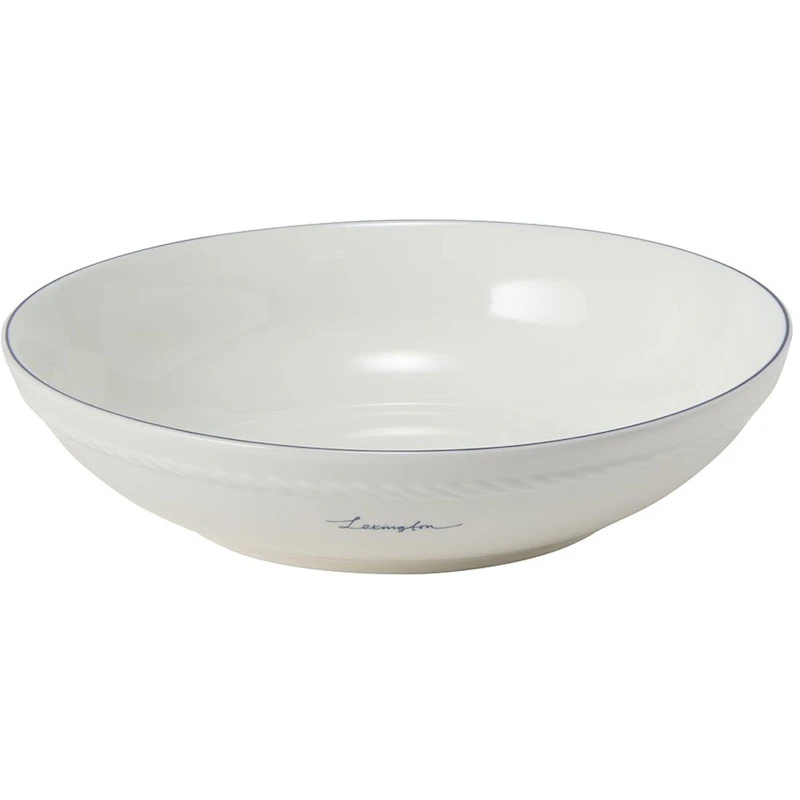 Lexington Porcelain Medium Skål 22 cm, Hvit / Mørkeblå