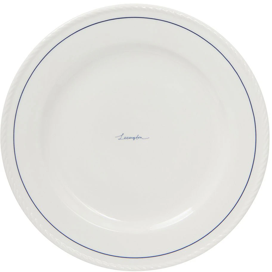 Lexington Porcelain Middagstallerken 27,5 cm 4-pk, Hvit / M&oslash;rkebl&aring;
