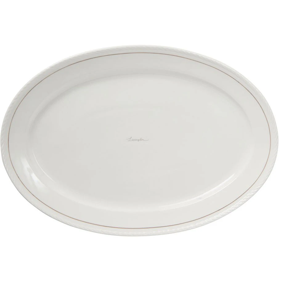 Lexington Porcelain Serveringsfat Oval, Hvit / Beige