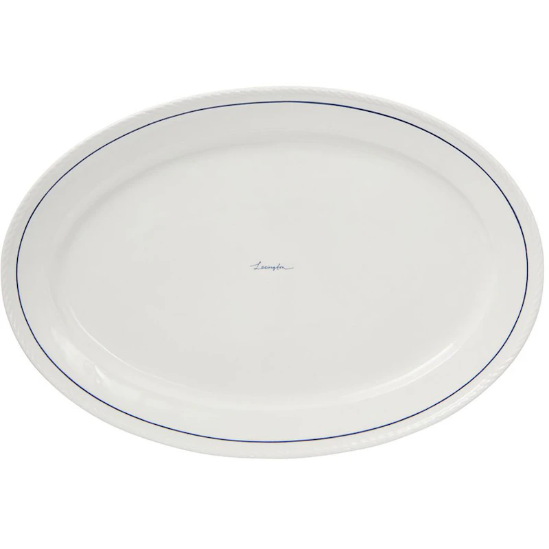 Lexington Porcelain Serveringsfat Oval, Hvit / Mørkeblå