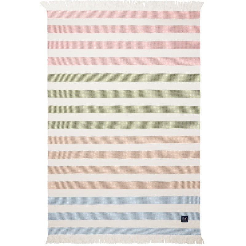 Multi Striped Recycled Cotton Pledd, 130x170 cm