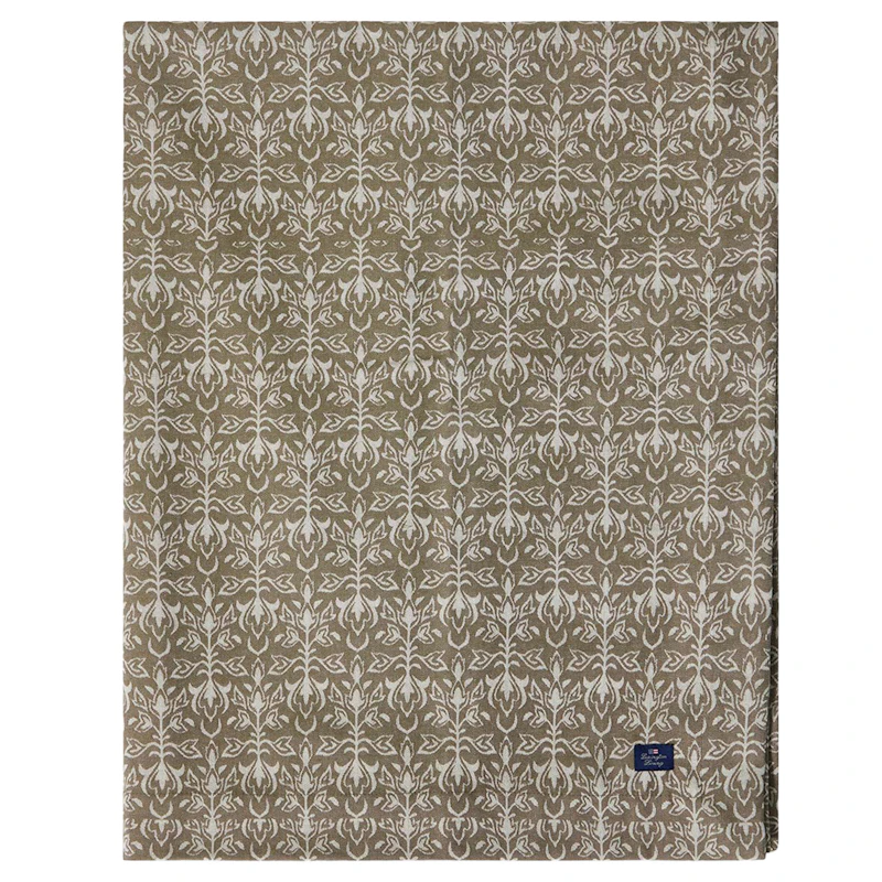 Ornament Jacquard Duk 150x350 cm, Beige / Mørk olivengrønn
