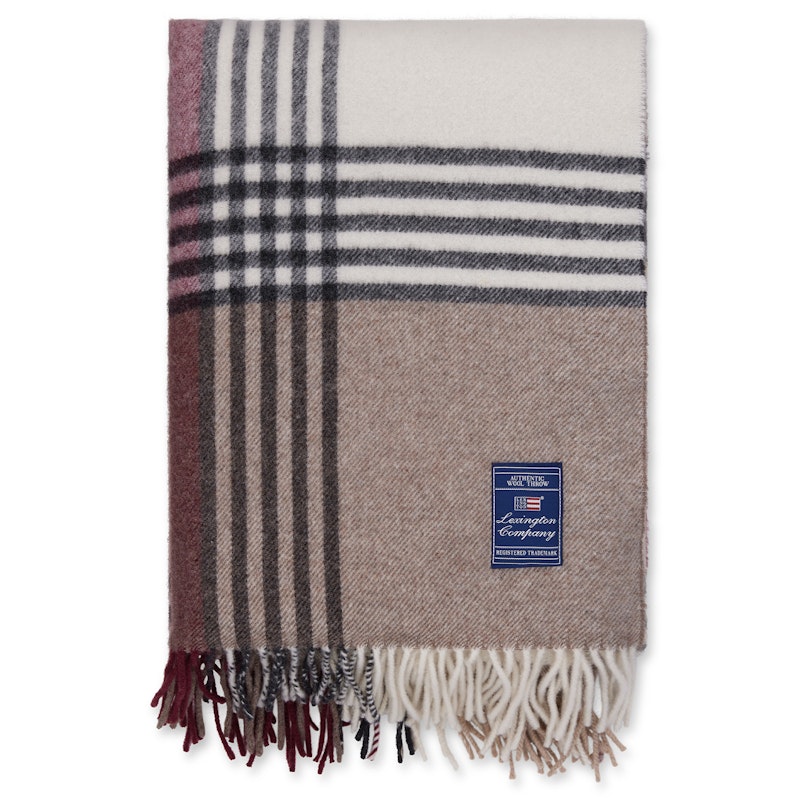 Pledd 130x170 cm, Stone/Burgundy