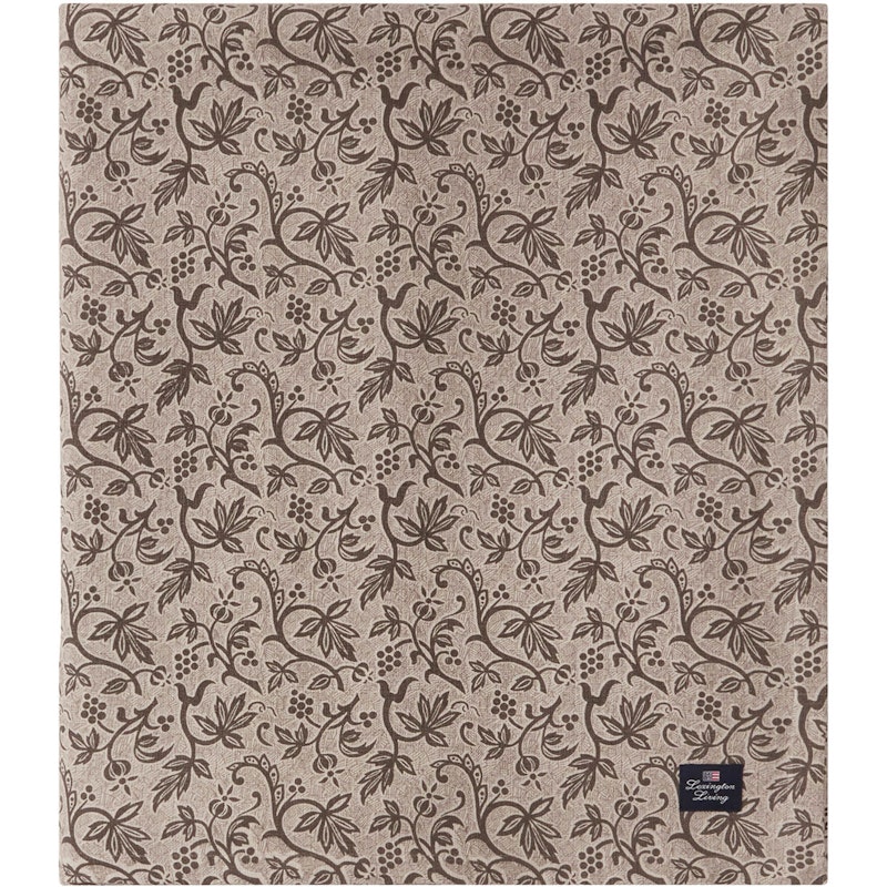 Printed Recycled Cotton Duk 150x250 cm, Brun/Beige