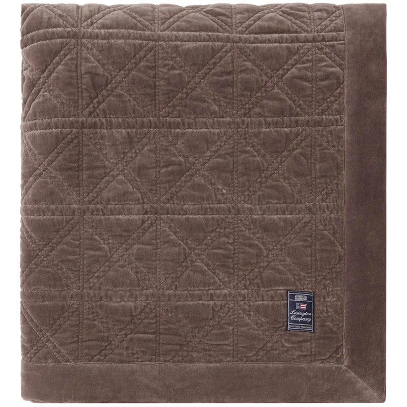 Rattan Quilted Organic Cotton Velvet Sengeteppe 160x240 cm, Brun