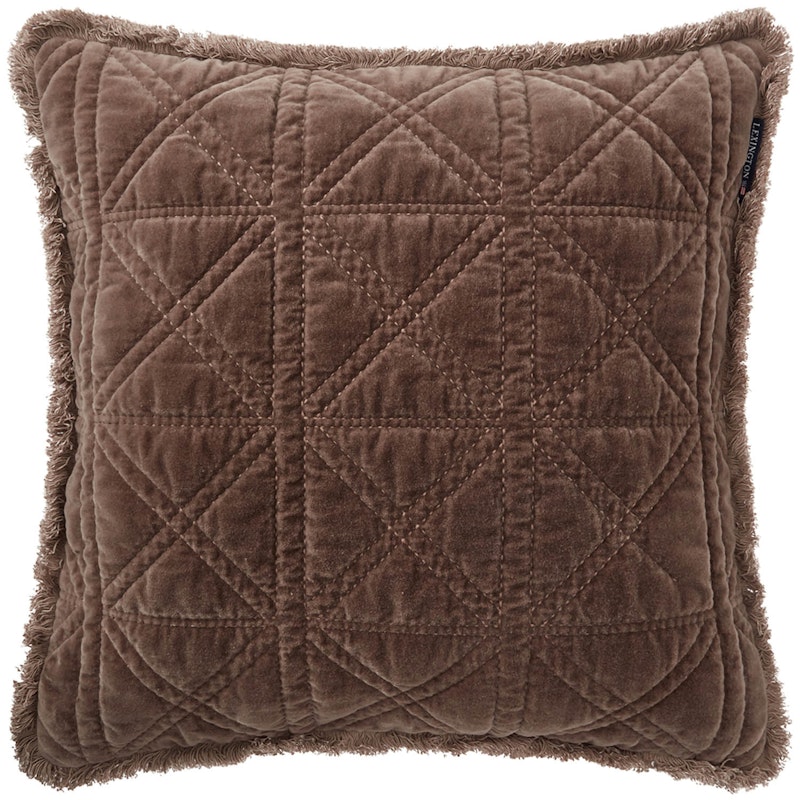 Rattan Quilted Organic Cotton Velvet Putetrekk 50x50 cm, Brun