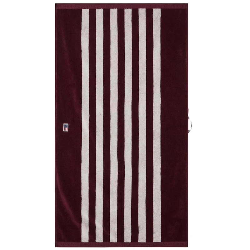 Stripet frottéhåndkle 70x130 cm, Fiken / Snøhvit