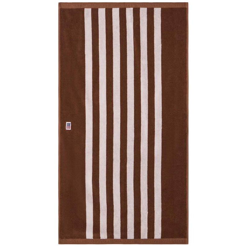 Stripet frottéhåndkle 70x130 cm, Fudge / Snøhvit