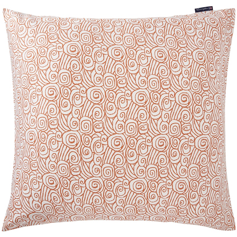 Wave Printed Cotton Sateen Putevar 65x65 cm, Terra