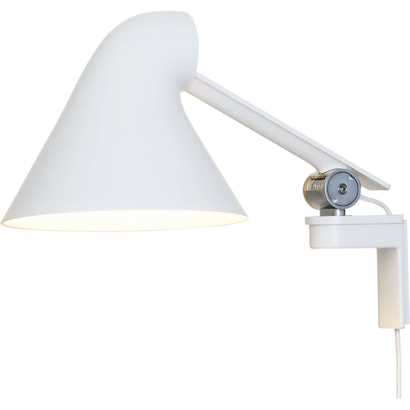 NJP Vegglampe Kort Arm, Hvit
