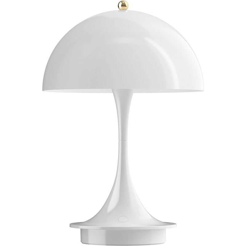 Panthella 160 Bordlampe Bærbar Anniversary Edition, Hvit / Brass Metallized