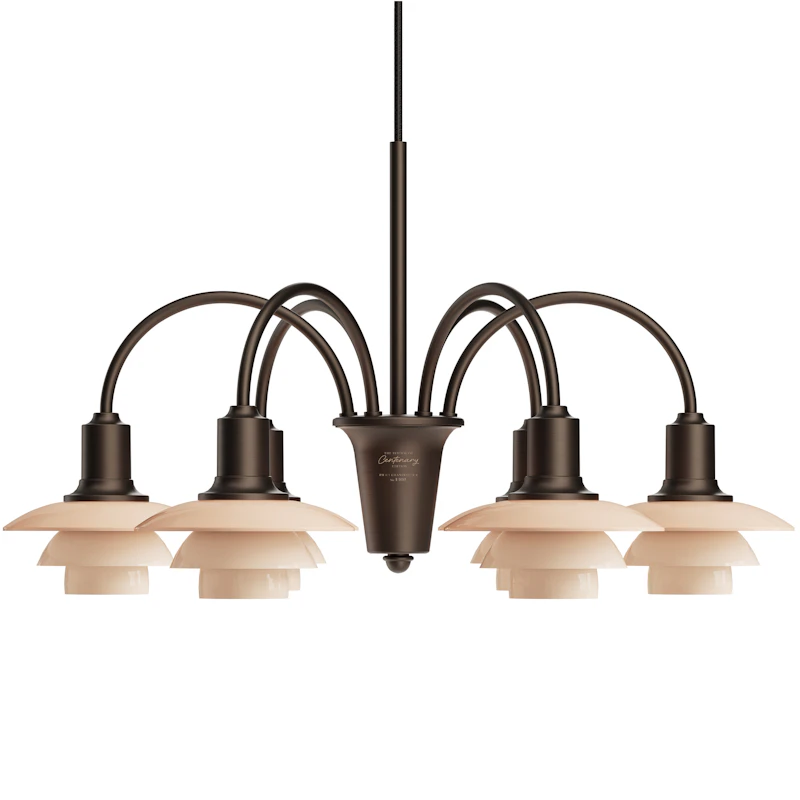PH 1/1 Lysekrone Med 6 Armer, Centenary Edition, Aged Brass / Dusty Terracotta
