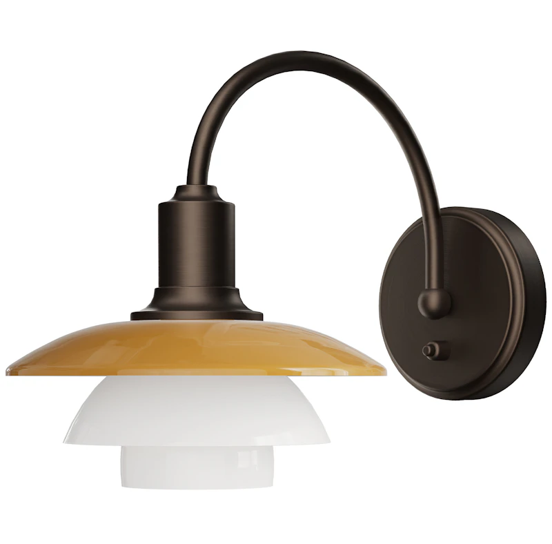PH 2/2 Vegglampe Med Bryter Centenary Edition, Amber / Opal White