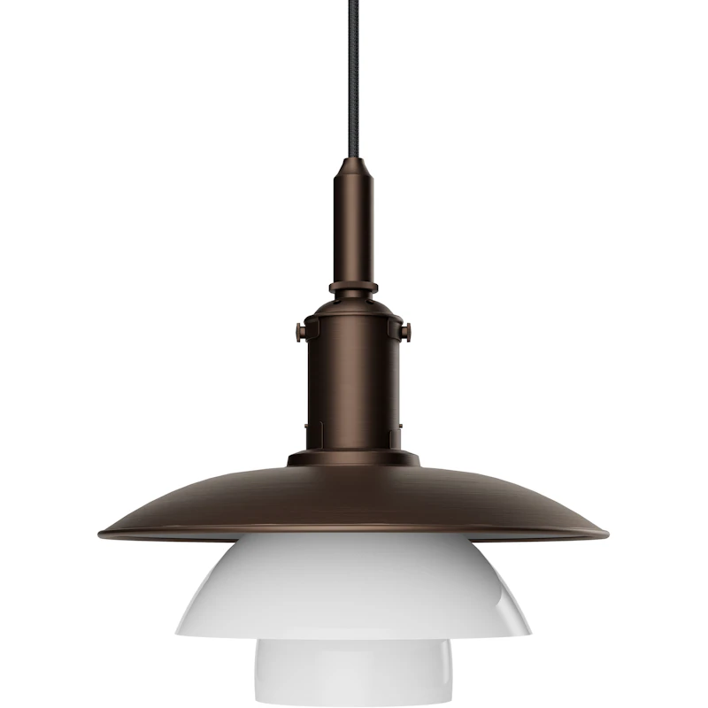 PH 3/3 Pendel, Aged Brass / Opalglass