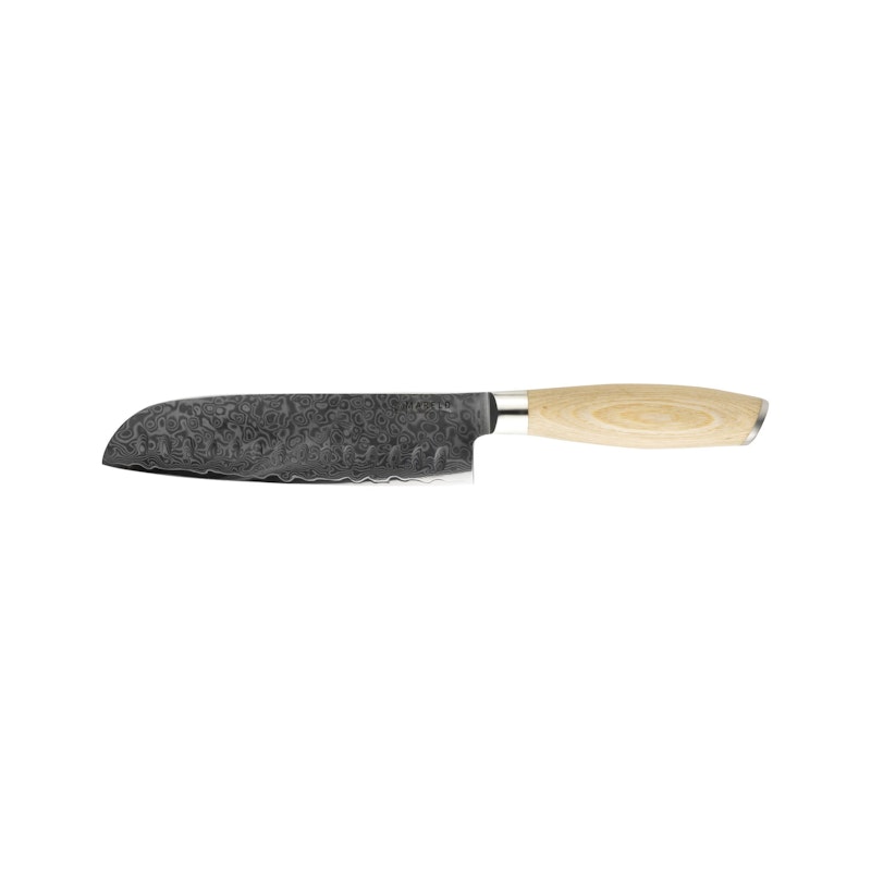 Akio Santoku-Kniv Olivenslipt 18 cm, Lyst Tre
