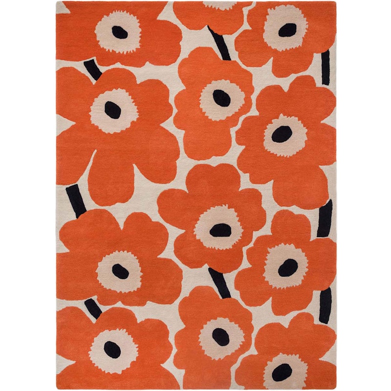 Marimekko Unikko Teppe 140x200 cm, Oransje Rød