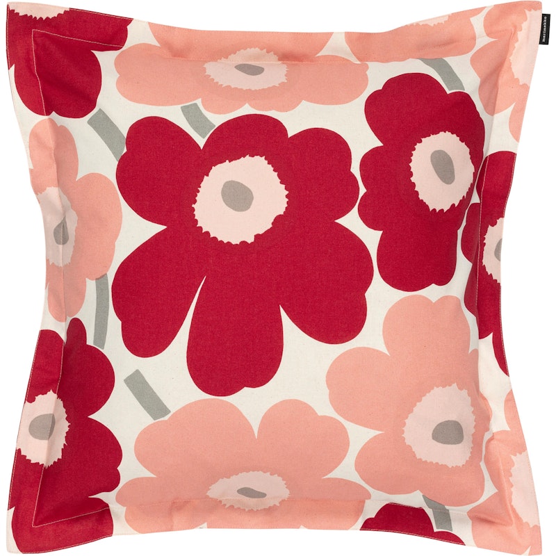 Pieni Unikko Putetrekk 50x50 cm, Rose / Cotton / Dark Cherry