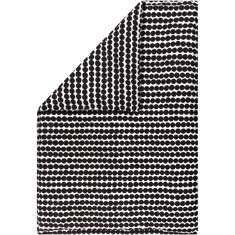 Räsymatto Dynetrekk Hvit / Sort, 140x200 cm