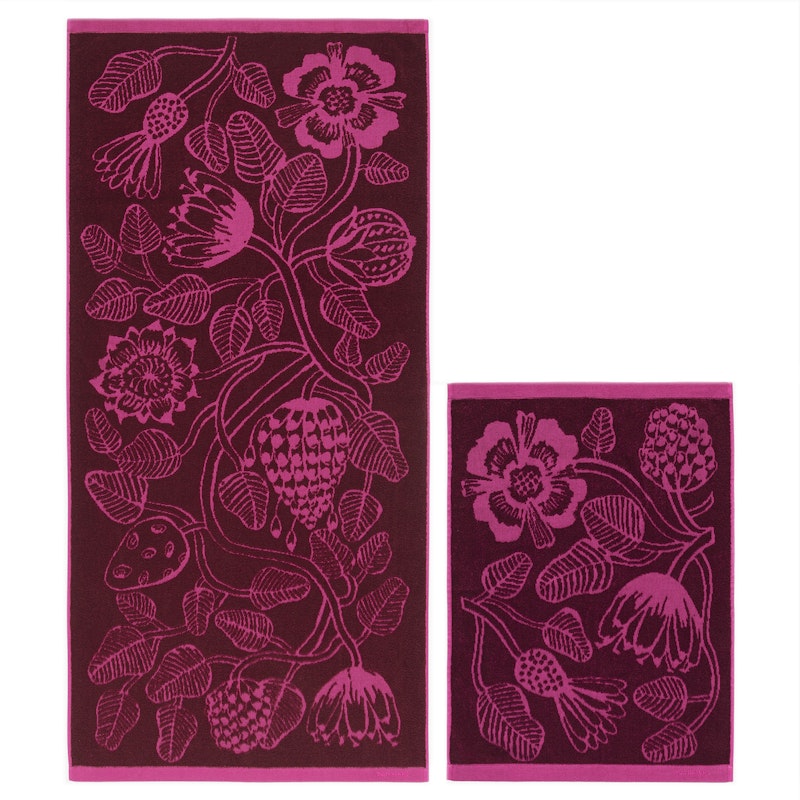 Tiara Terry Håndklesett 2 Deler, Rosa/Vinrød