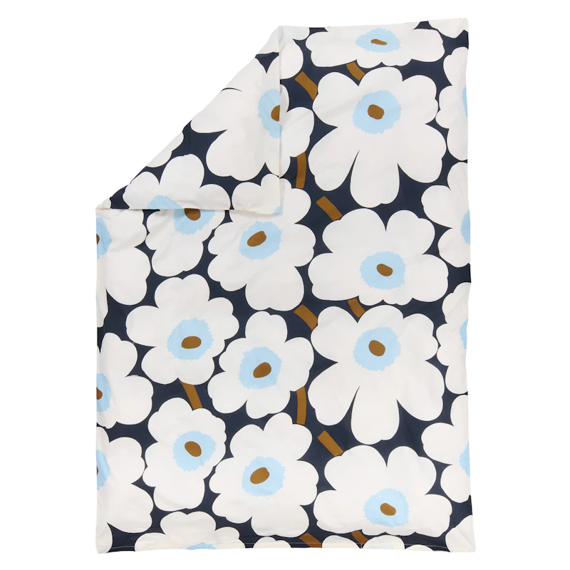 Unikko Dynetrekk 140x200 cm, Off-white / Blueberry