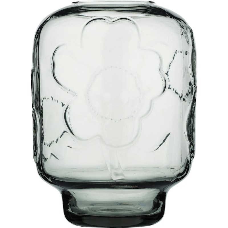 Unikko Glassvase 18 cm, Misty Grey