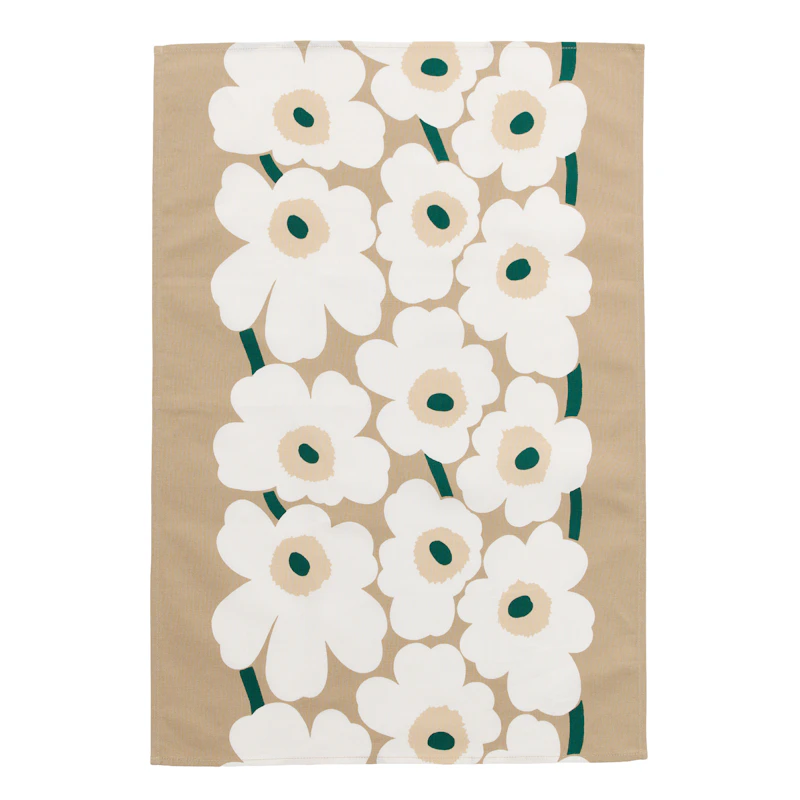 Unikko Kjøkkenhåndkle 43X70 cm, Sand / Emerald