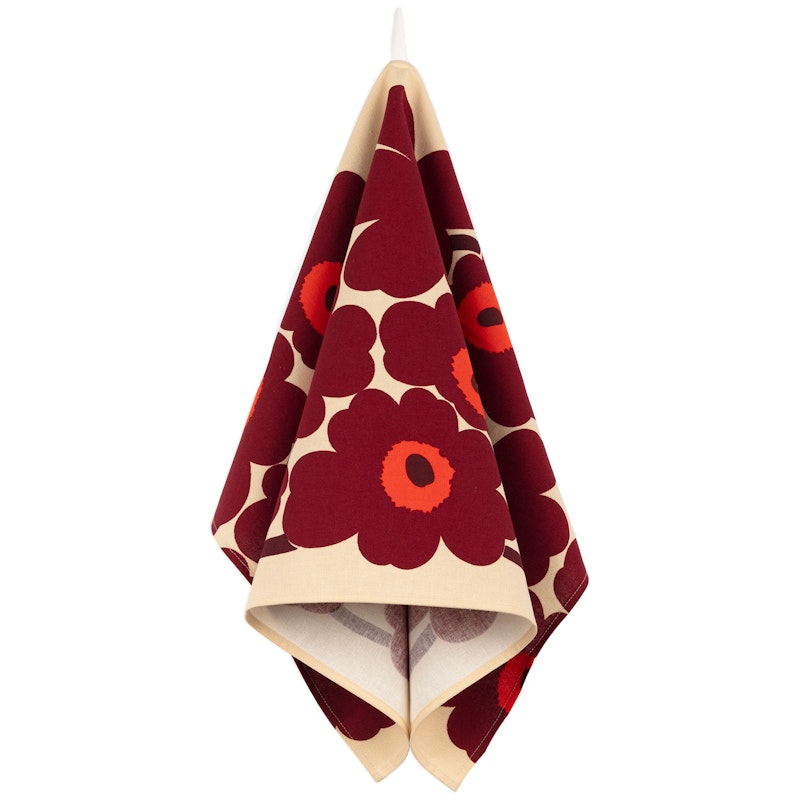 Unikko Kjøkkenhåndkle 43X70 cm, Rød/Vinrød