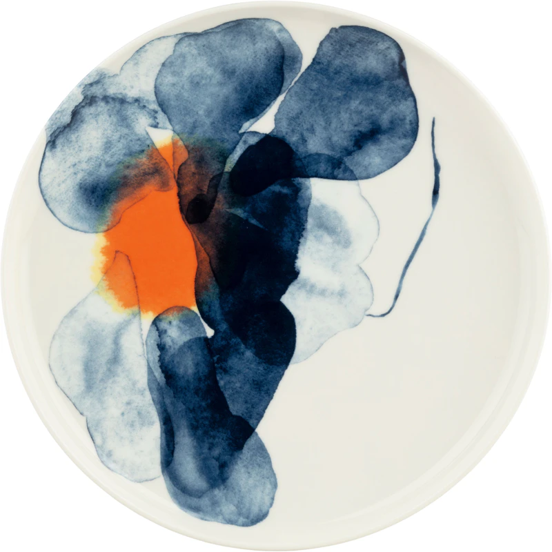 Valssi Tallerken 25 cm, Hvit / Blå / Oransje