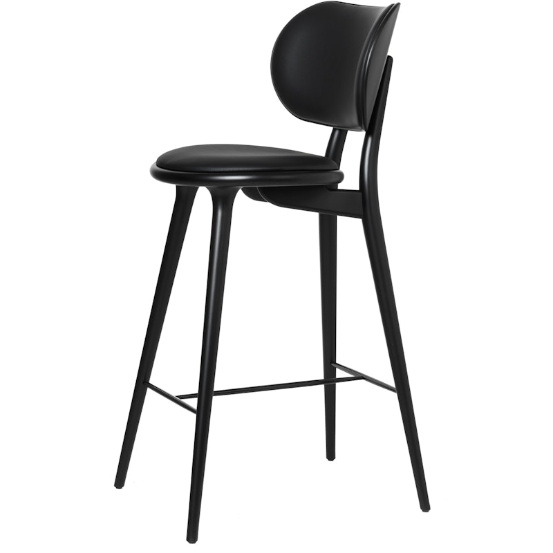 The High Stool Backrest Barstol, Svartlakkert Bøk