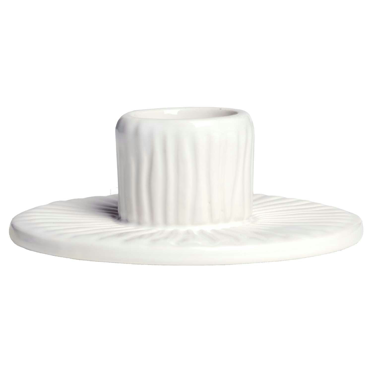 Stripes Lysestake 8 cm, Hvit