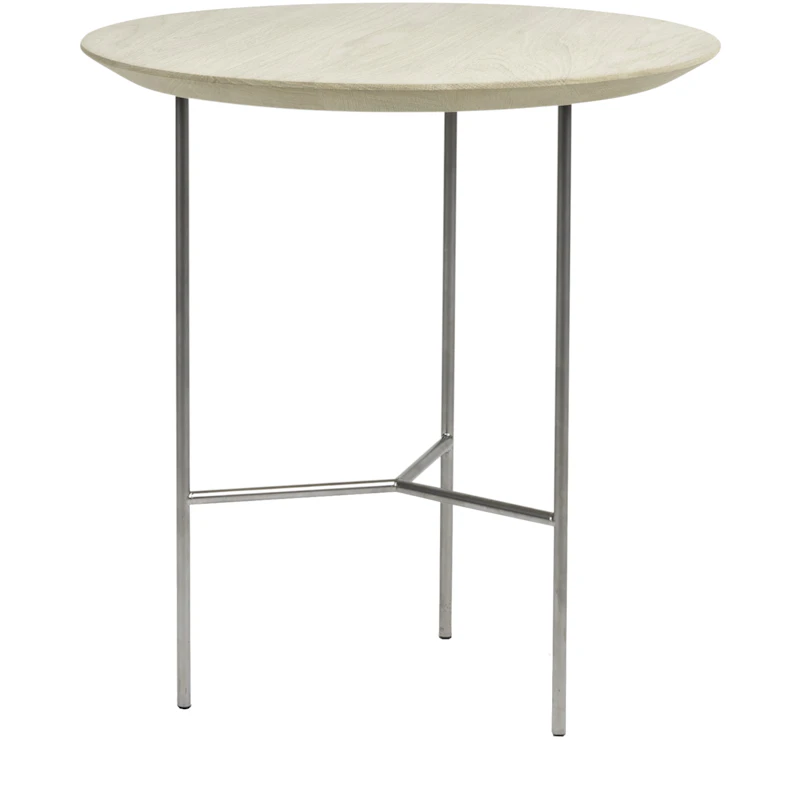 Tribeca Sidebord Såpet Eik / Stål I Satengkrom, 47 cm
