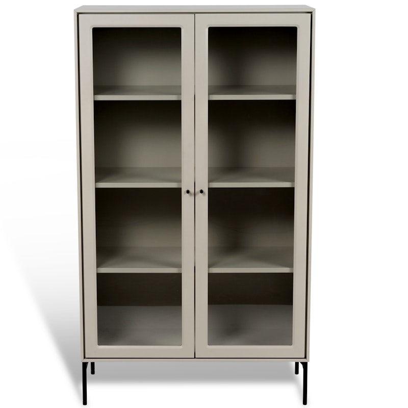 Volt Skap Glassdør 130 cm, Beige/Svart