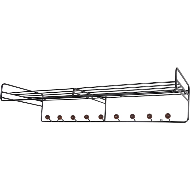 Bill Hattehylle L 102 cm, Svart / Walnut