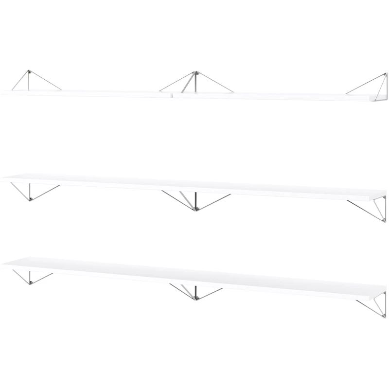 Pythagoras Hyllesett 6 Hyller, Hvit / Chrome