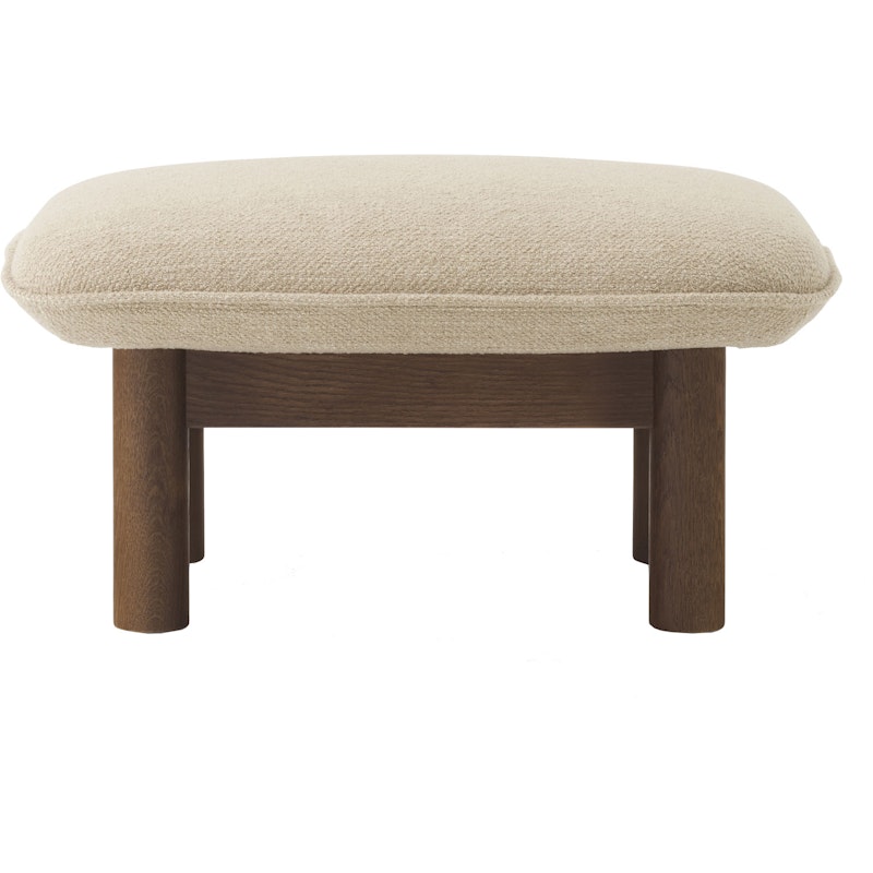 Brasilia Ottoman Mørkbeiset Eik / Bouclé 02 Beige