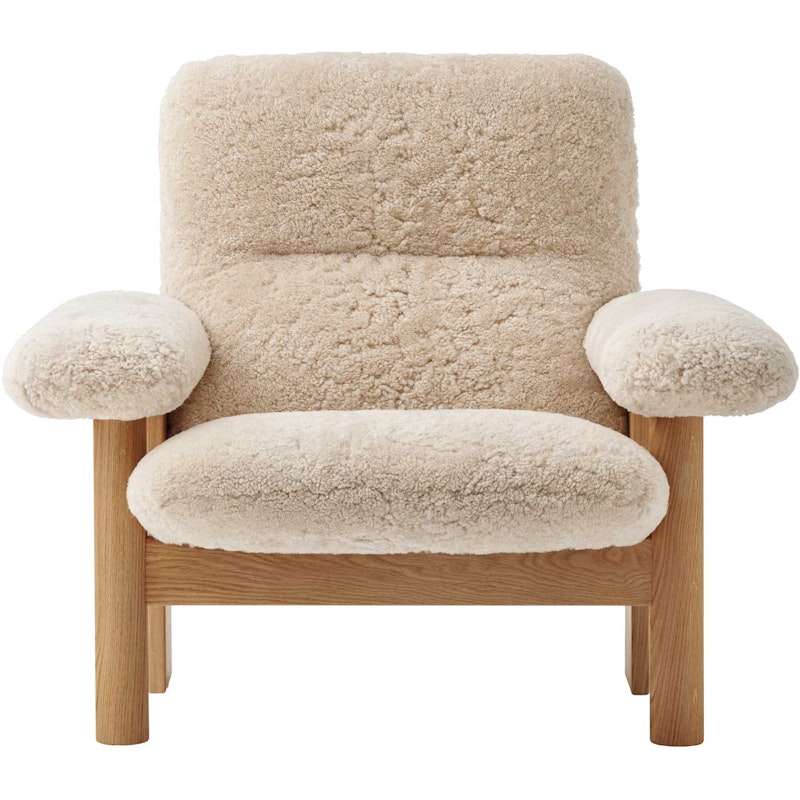 Brasilia Lenestol, Natural Oak / Sheepskin Nature